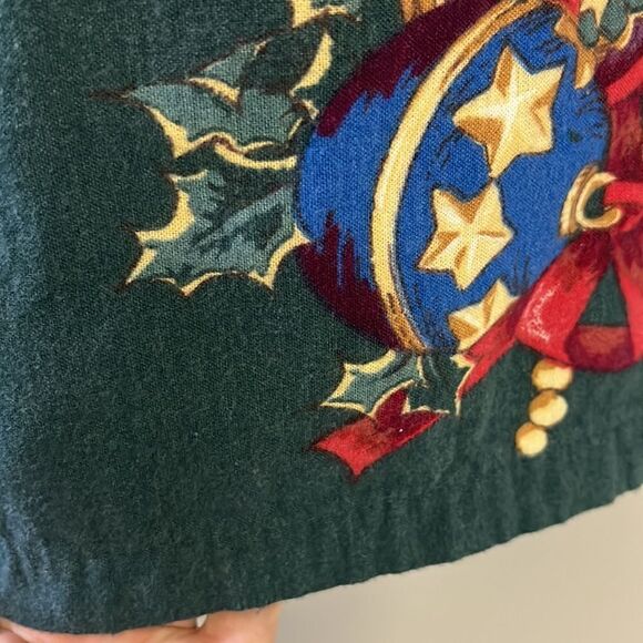 Domestications Set of 2 100% Cotton Flannel Santa Ornaments Green Pillowcases - Picture 11 of 16